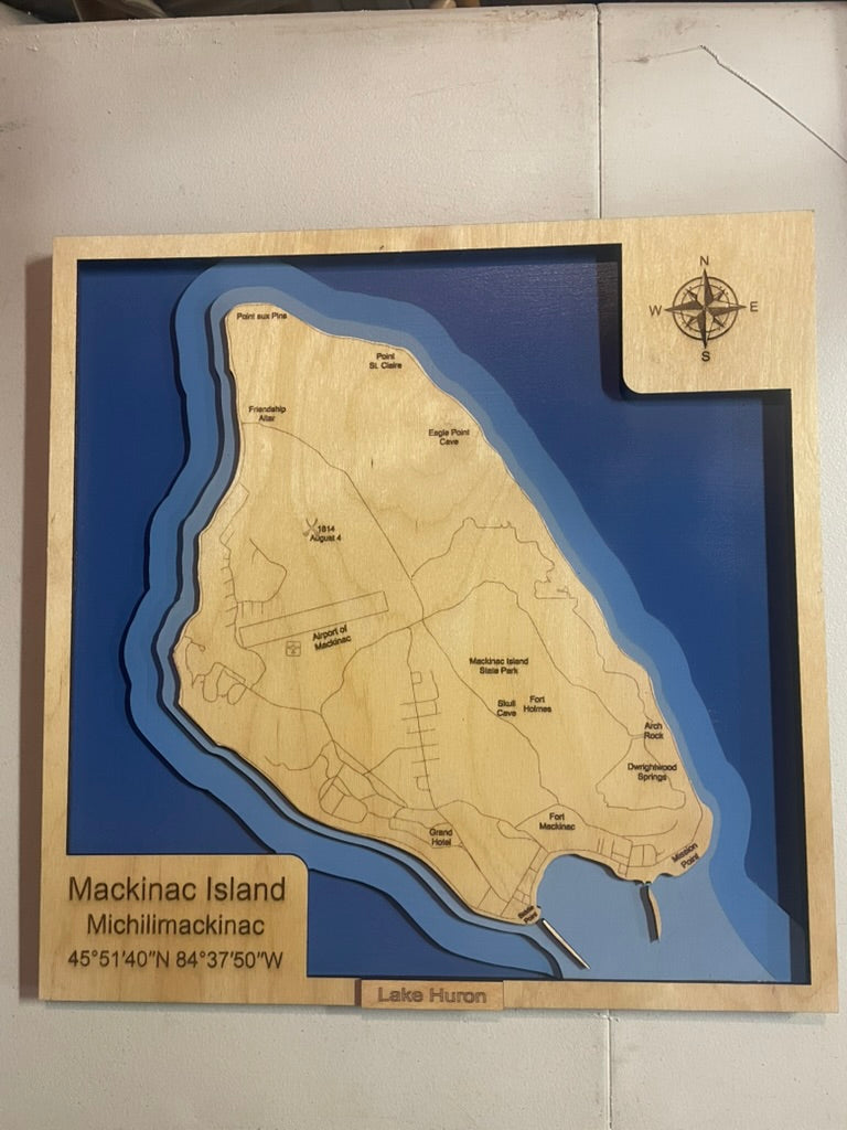 Custom 3D Wood Depth Map | Any Lake or Coastal Waterway