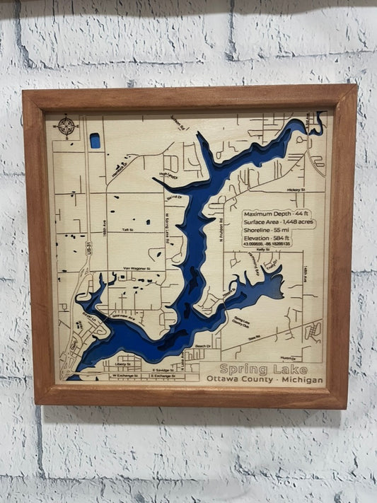 Custom 3D Wood Depth Map | Any Lake or Coastal Waterway
