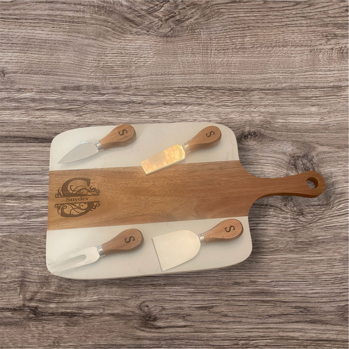 Marble Serving Board with Tools